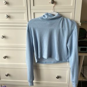 Long sleeve cropped knit turtleneck.